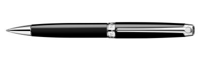 Caran D'Ache Silver-Plated, Rhodium-Coated LÉMAN EBONY BLACK Ballpoint Pen